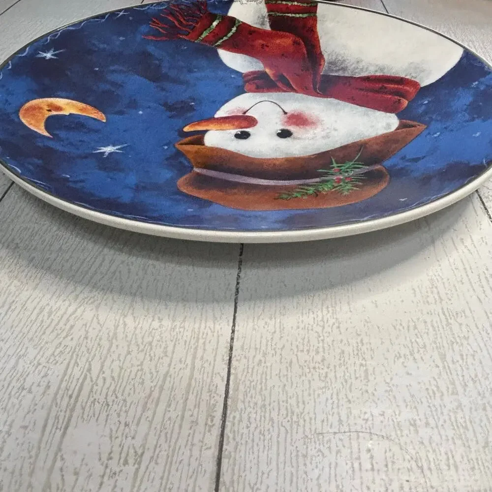 Elaine Thompson 1997 Snowman Serving Platter 12